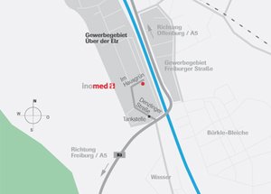 Karte zur Anfahrt zur iNCU GmbH